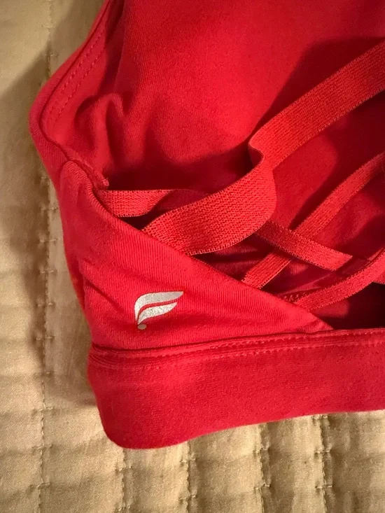 Fabletics Red Racerback Sports Bra - Picture 2 of 4